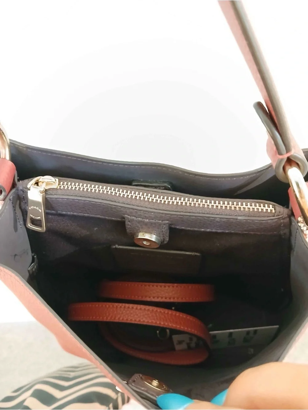 Coach Pebble Leather Shoulder Bag in Rust Red with Gold Hardware